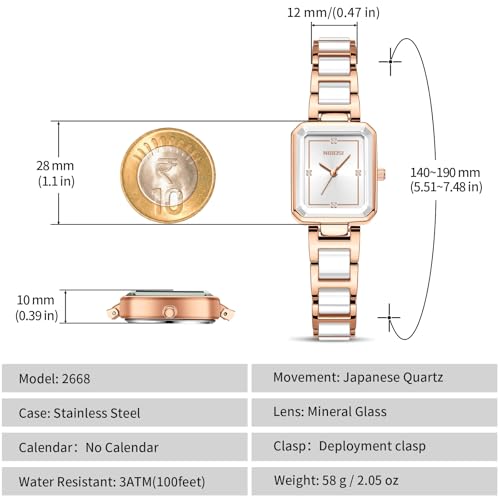 Image of NIBOSI Women Watches Analog Quartz Diamond Small Square Ladies Watche Stylish Waterproof Stainless Steel Wrist Watch for Women