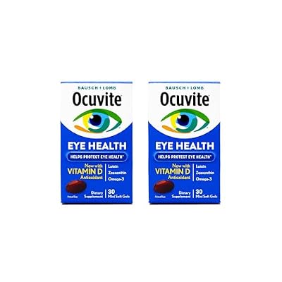 Ocuvite Eye Health Supplement with Vitamin D, Mini Softgels, 30 Count (Pack of 2)