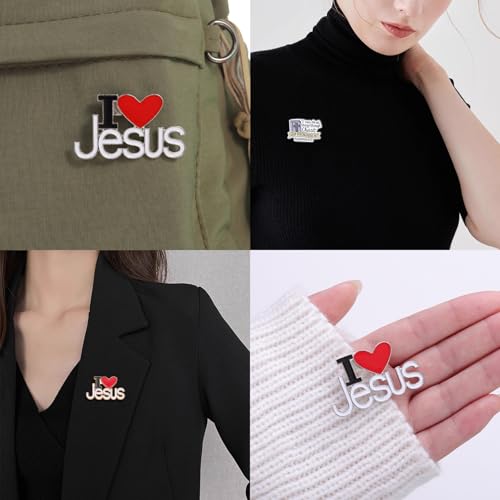 Image of 4PCS Jesus Pin,I Love Jesus Cross Pin Enamel Lapel,Cross Pins for Jewelry Bags Clothing Decoration,Religious Belief Christian Pins for Backpacks,Clothes,Hats,Holiday Parties
