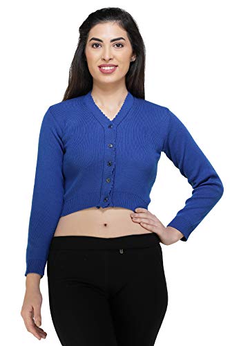 Image of Women Winter Wear V-Neck Full Sleeves Regular Fit Woollen Blouse