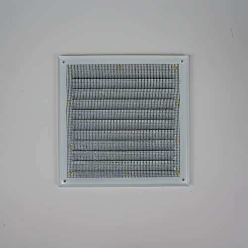 Ecopro Vent White Metal 8Inchx8Inch Inch Square Ventilation Grille - Inside/Outside Use - (Grille: 8Inchx8Inch / Cover Area: 10Inchx10Inch) - Air Vent Louver - Available 4 Sizes / 2 Types / 1 Color. #TOP2