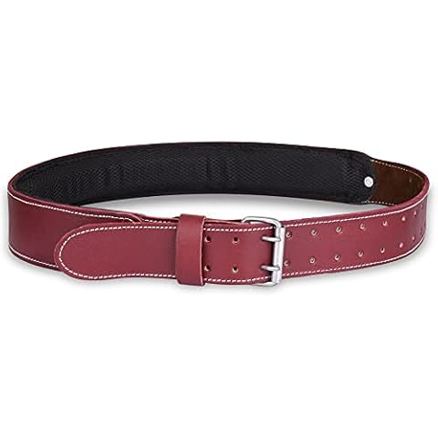 FUERI Premium Grain Leather Tool Work belt, Foam Padded Thick Leather, Framers Tools Belt Built for Carpenter, Mechanic and Electrician (2100-MRN) Cover