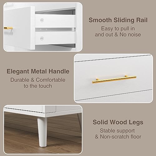 Aiho-6-Drawer-Dresser-for-Bedroom-Chest-of-Drawers-with-Metal-Handles-Wood-Storage-Dresser-Modern-Dresser-for-Nursery-Living-Room-Entryway-White-Dresser Aiho 6 Drawer Dresser for Bedroom Chest of Drawers with Metal Handles Wood Storage Dresser Modern Dresser for Nursery Living Room Entryway White Dresser