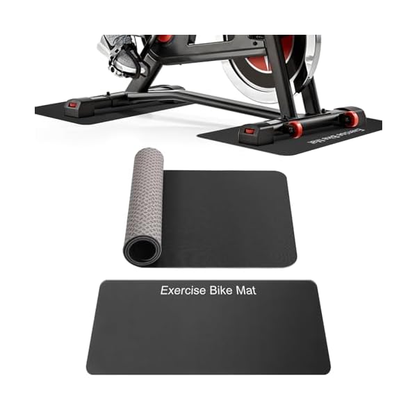 TOBWOLF 2PCS Non-Slip Mat Compatible with Peloton Bike, Concept 2 Rowing Machine, Exercise Bike Mat, Treadmill Mat for Carpet & Hardwood Floors, Workout Mat for Bike Trainer, Stationary Spin Bike