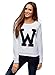 Produktbild oodji Ultra Damen Sweatshirt mit Großem Print und Rundem Ausschnitt, Weiß, DE 34 / EU 36 / XS