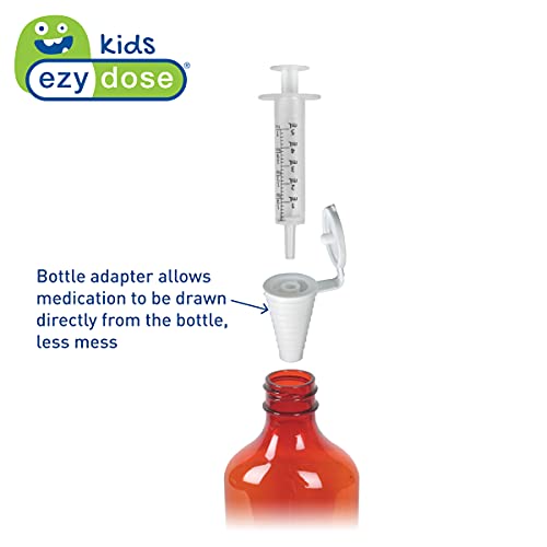 Ezy Dose Kids Baby Oral Syringe & Dispenser, Calibrated For Liquid Medicine, 5 Ml, Includes Bottle Adapter, White And Transparent #TOP1