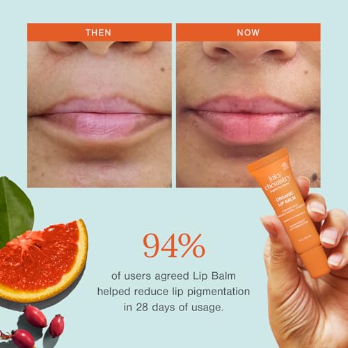 Image of Juicy Chemistry Blood Orange & Rosehip Lipbalm, 10 g | Organic Lip Balm for Dark, Pigmented, Dry & Chapped Lips | Enriched with Vitamin A, C, E & Ceramides | Clinically Tested | For Men, Women & Kids