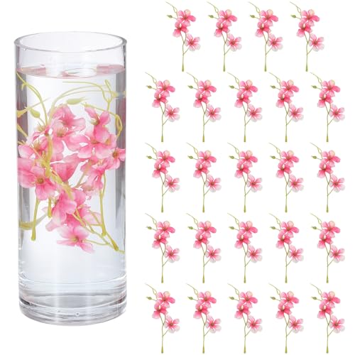 uxcell 24Pcs Floating Flowers for Centerpieces, Pink White Pea Flower Silk Faux Flower Heads for Floating Candles Vases Filler Party Home Table Wedding Centerpieces Decoration