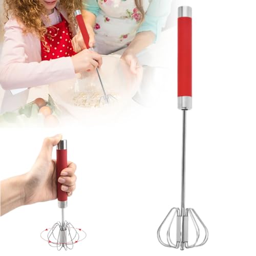 Fouet, Batteur à œufs Manuel en Acier Inoxydable, Batteur Manuel Semi-Automatique Batteur Rotatif Multifonctionnel Fouet Magiqu pour Fouetter, Battre et...