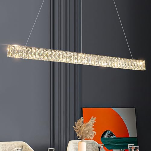 Lampe suspendue à led à intensité variable lustre en cristal moderne réglable - 3