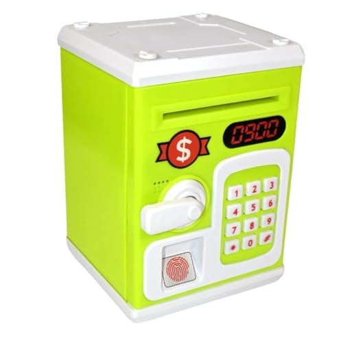 VikriDA Mini Atm Piggy Bank, Money Saving Bank For Real Money Cash Coin | Musical Money Safe Kids Piggy Savings Bank With Finger Print Sensor - Green, Modern (B0D1CC3QT7) Amazon Price History, Amazon Price Tracker