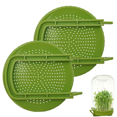 de germinación para tarros, drenaje reutilizable de 2 piezas con soporte, de cultivo de brotes de frijol con soporte, para cultivo de germinación hidropónica, hogar, interior, balcón