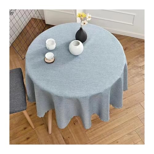 Nappe ronde en coton et lin idéale pour vos grands repas de fête - 4