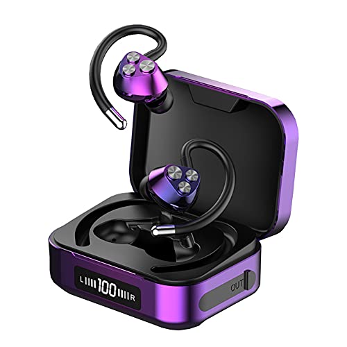 RSGK Auriculares Inalámbricos Auriculares Bluetooth 5.0, IPX7 a Prueba De Agua, 6 Bobinas Móviles para Ambos Oídos, Caja De Carga Portátil, Áctiles En La Oreja para Deportes Y Correr