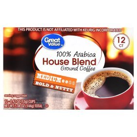 House Blend Ground Coffee Single Serve Cups, Medium Roast, 12 Count,Pack of 5