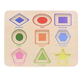 Aile Toddler Wooden Preschool Learning Shape Peg Puzzle Board Toys