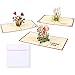 3D Thank You Cards with Envelopes, Pop Up Red Flowers (4.7 x 4.7 In, 3 Pack)