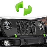 SQQP Bumper Tow Hook Covers 2Pcs Compatible with 2007-2018 Jeep Wrangler JK JKU/for 2018-2025 JL JLU & Jeep Gladiator JT Exterior Accessories(Green)