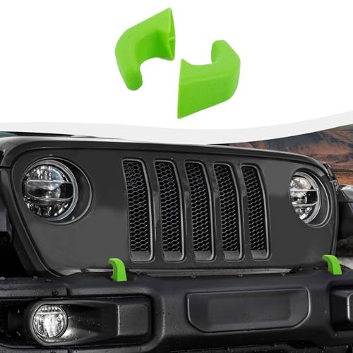 SQQP Bumper Tow Hook Covers 2Pcs Compatible with 2007-2018 Jeep Wrangler JK JKU/for 2018-2026 JL JLU & Jeep Gladiator JT Exterior Accessories(Green)