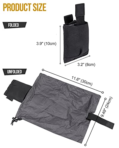 Onetigris Dump Pouch - Tactical Belt Mounted Molle Dump Pouch, Roll Up Foldable Magazine Mag Pouch, Quick-Release Utility Waist Bag, Balck #TOP5