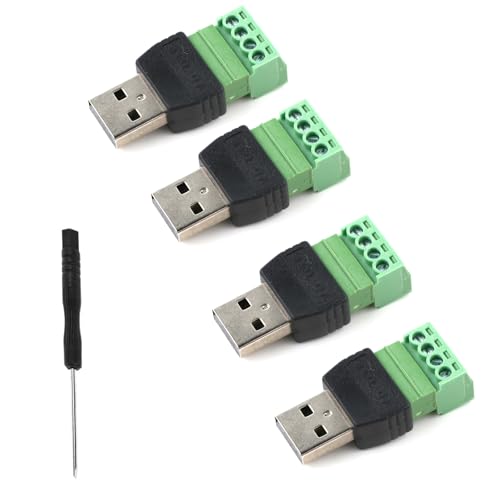 Adaptateur USB bornier à vis mâle avec tournevis inclus pour connexion rapide 5V 2A
