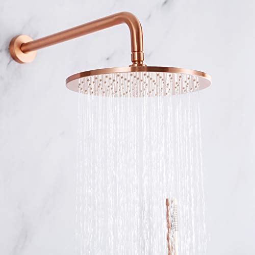 Robinet de douche en laiton rose avec pommeau de 10 pouces - 4