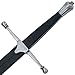 Armory Replicas William Wallace Long Carbon-Steel Medieval Sword Replica - Battle Ready Crusuader Real Sword with Two-Handed Leather Wrapped Handle, Black