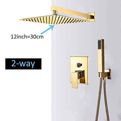 Colonne de douche dorée encastrée au design ultra-fin de luxe
