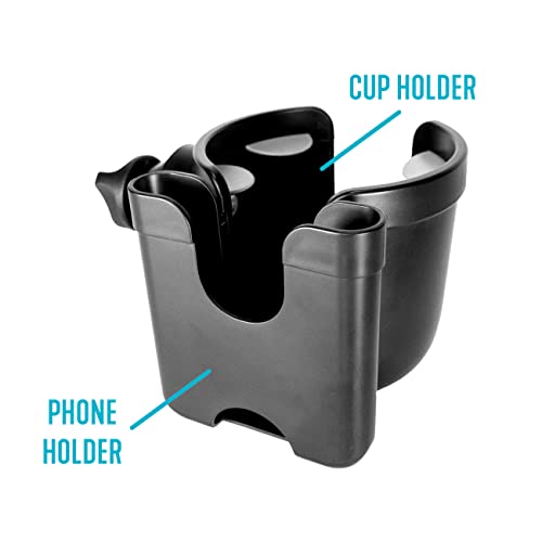Stander Universal Cup Holder Accessory, Adjustable Drink And Phone Holder For Walkers, Rollators, Strollers, Wheelchairs, And Scooters, Black #TOP2