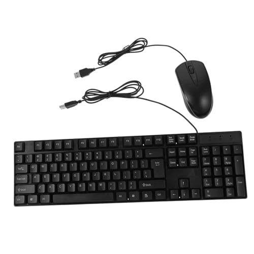 Teclado y ratón USB silencioso para PC combo de cable compacto para escritorio negro
