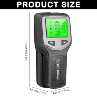 GOEDCH Rilevatore di Cavi: Rilevatore di Tubi Metallici 5 in 1, Rilevatore di Montanti Multifunzionale, Scanner di Linee Elettriche a Parete per Rilevare Legno, Metallo e Cavi Nel Muro