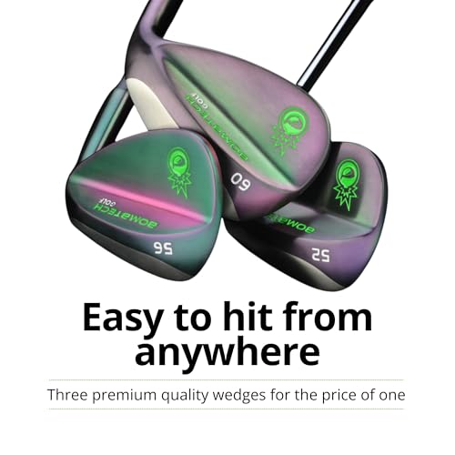 BombTech Premium Golf Wedge Set 52 56 60 Degree Max Spin