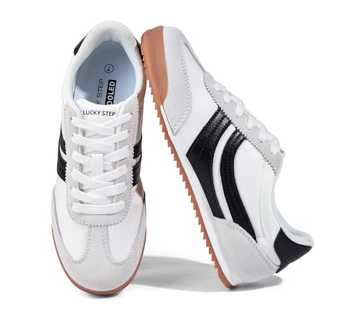 LUCKY STEP Women's Fashion Sneakers Thin Sole Lace up...