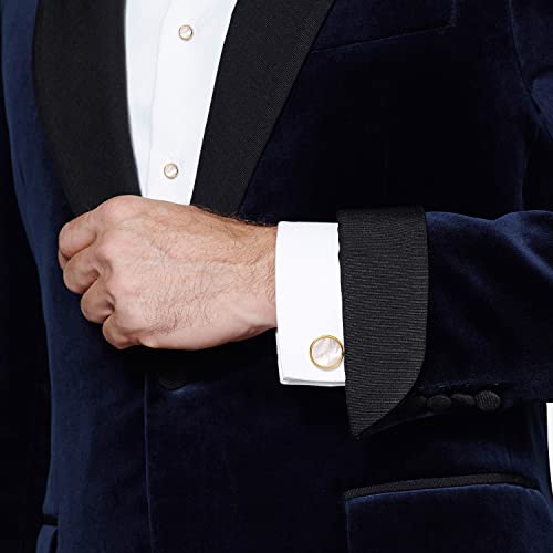 HAWSON Fashion Mother-of-Pearl Tuxedo Shirt Button and Cufflink Set, Specially Designed for Wedding Business2