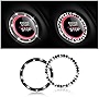 Car Bling Crystal Rhinestone Engine Start Ring Stickers, 1 Single Drainage Drill and 1 Double Drainage Drill Car Start Button Cover, Key Ignition Knob Bling Ring Decals, Bling Car Accessories(Black)
