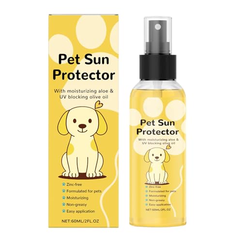 Spray De Protector Solar De Perro, Bloqueador Solar De Mascotas, Protector Solar De Mascota Hidratante, Fórmula Hidratante Y No Grasosa, Resistente Al Agua Y Sudor, 60 Ml, Para Mascotas Activas