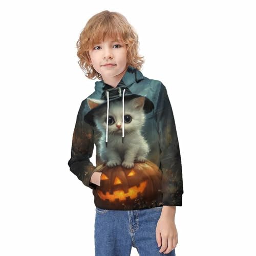 Sweat à capuche 3D chat sorcière pull mignon cadeau idéal pour ado 12-14 ans - 2