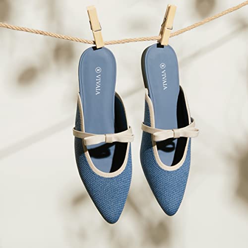 Vivaia Elsien Women's Pointed Toe Mules Comfortable Slip On Slippers Casual Flats Sandal Shoes With Decorative Bow Perfect For Travel, Date Nights, Shopping, Parties #TOP5