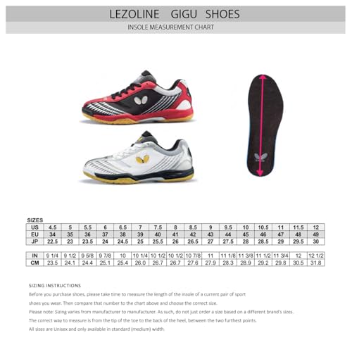 Image of Butterfly Lezoline Gigu Shoes - Excellent Shock Absorption, High Grip Ability, Stability, Abrasion-Resistant, Professional Competition Table Tennis Shoes