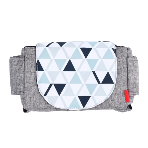 Stroller Storage Organizer, Portable Handle Wear Multifunctional Water Proof Fabric Stroller Hanging Bag for Wet Wipes Small Toys (Black Green)