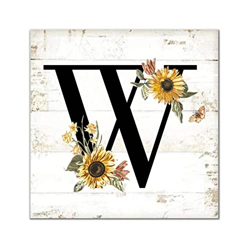 Lettre W monogramme en bois cadeau de pendaison de cremaillere retro 30cm
