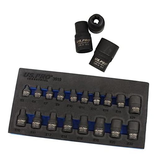 US PRO 1357 17pc Impact Socket Tools 17-teiliges E-Torx-Schlag-Steckschlüssel-Set, E5/E24 Innengewinde, Stern-Drehmoment-Steckschlüsseleinsätze