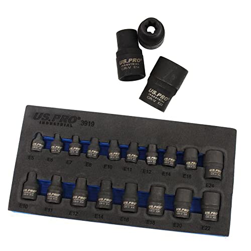 Outils 17 pièces E Torx douilles femelle star torque e5 e24