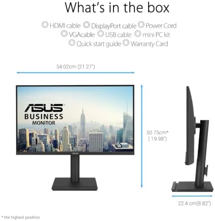 ASUS 24" 1080P Business Monitor (BE249QG-R) 120Hz, Speakers, 3 yr Warranty — view 7