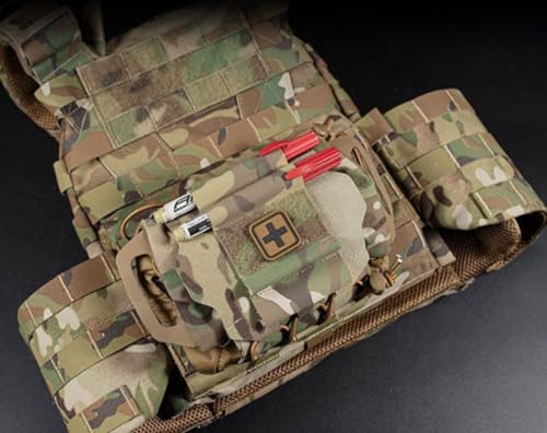 Générique Pochette Militaire Tactique à déploiement Rapide, Trousse de Premiers Secours, Sac de Survie en Plein air, Sac d'urgence, Sac médical, Camping (Camouflage Kaki) – vue 8