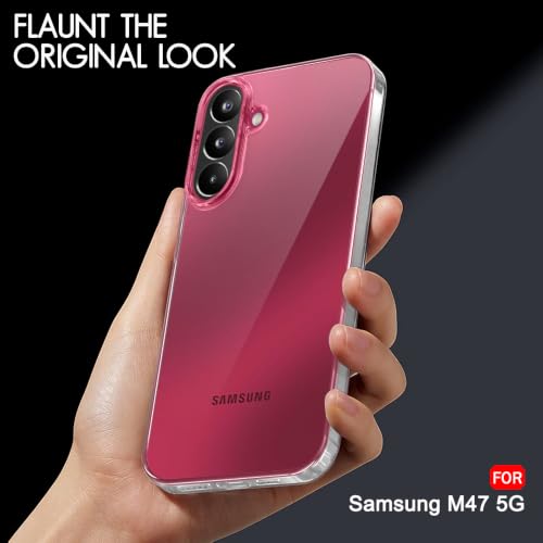 Image of TheGiftKart Ultra-Hybrid Crystal Clear Back Case Cover for Samsung Galaxy M47 5G | Shockproof Design | Camera Protection Bump | Hard Clear Back Cover Case for Samsung M47 5G (PC & TPU, Transparent)