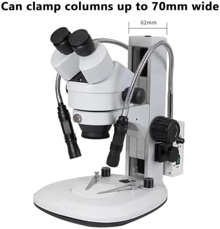 LED Fiber Optic Microscope Illumination,Double Gooseneck Industrial Microscope Light Lamp, Adjustable Brightness/Aperture Size, for PCB Repair