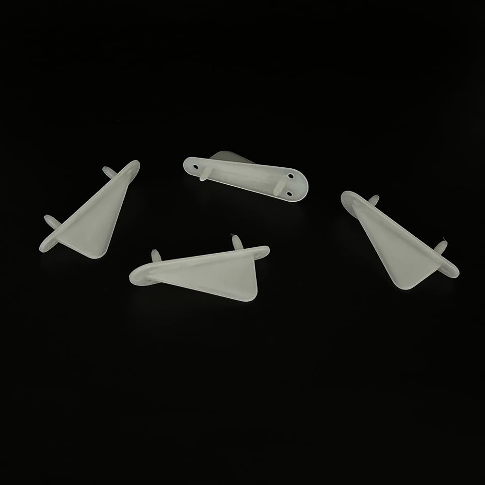 4PCS RC Airplane Nylon Fixed Tip Protector Wing Tip Protector Protecting Corner for RC Plane Aircraft Helicopter DIY Model Plane Parts (50x18mm White)