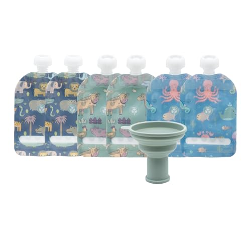 WeeSprout Reusable Food Pouches for Babies (Pack of 6)