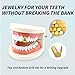 4 Pcs Gold Plated Gold Tooth Cap and Cuban Link Bracelet for Men Hip Hop Teeth Accessories Plain Single Tooth Cap for Teeth Mouth Realistic Fake Teeth Grills for Party Open Face Front Tooth Caps